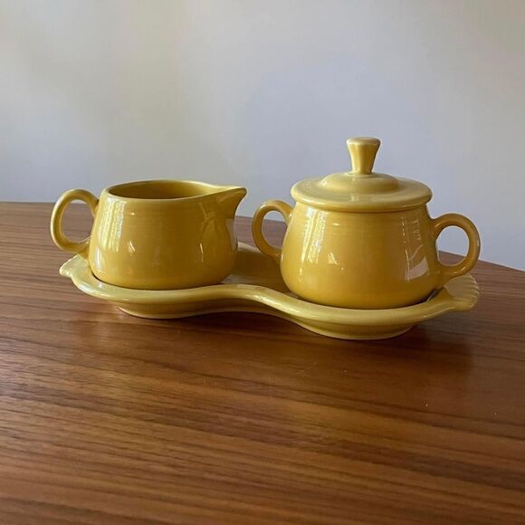 Fiestaware Sugar Bowl and Creamer Set - Picture 1 of 1
